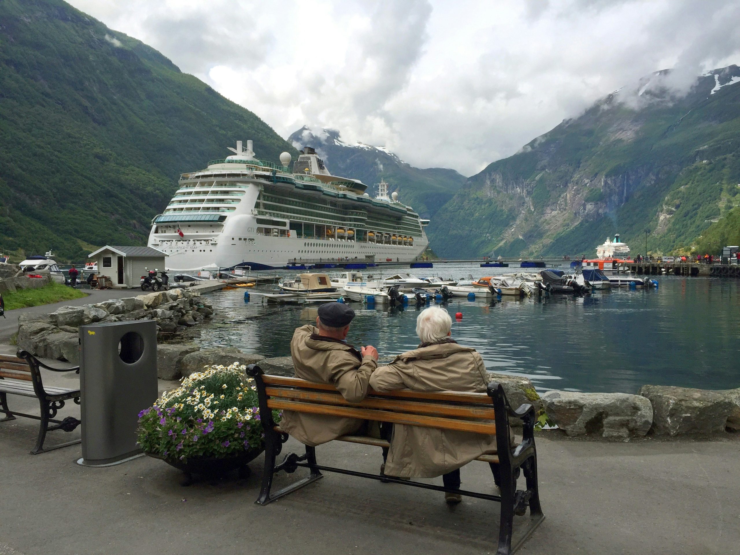 Senior couple enjoying a scenic view